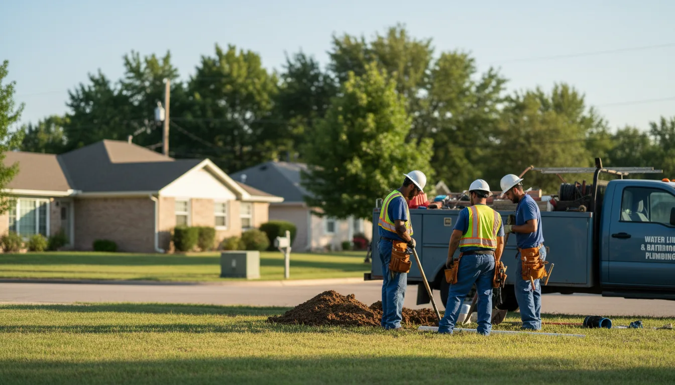 Residential water line and bathroom plumbing service in Milford, KS